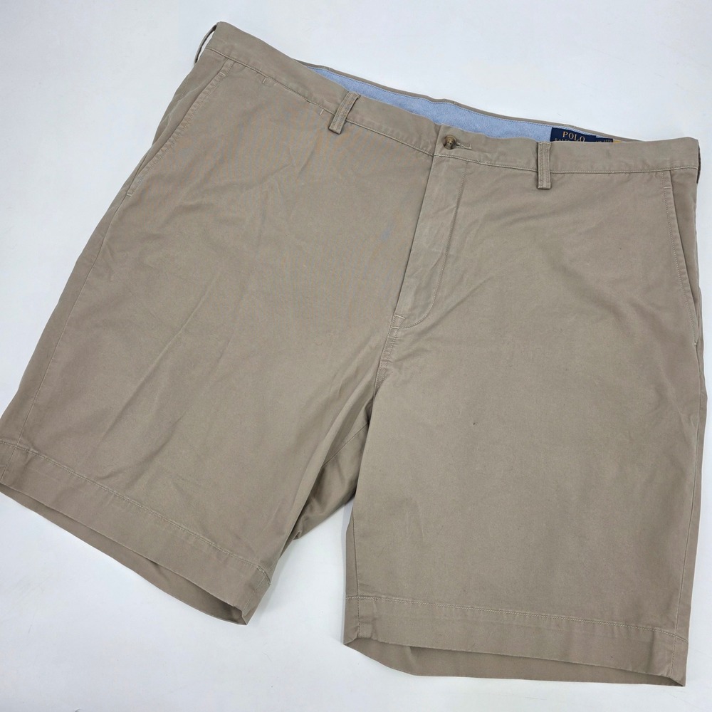 POLO RALPH LAUREN CHINO SHORTS MENS SIZE 44 BIG CLASSIC FIT STRETCH TAN PREPPY